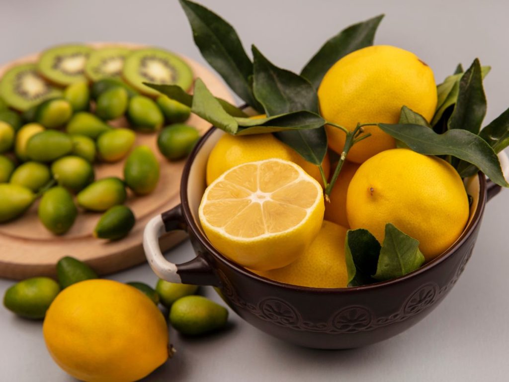 lemon dengan minyak zaitun